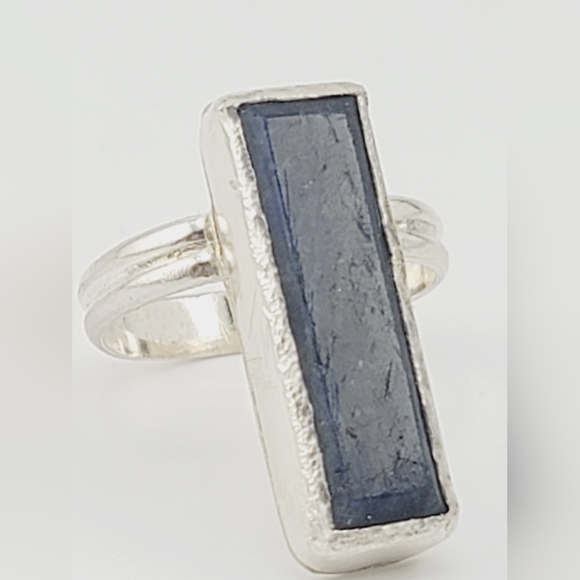 BLUE KYANITE RECTANGULAR SHAPE HANDMADE IN STERLING SILVER METAL 10 - Picture 2 of 7